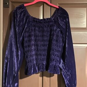 Maurices Rich Purple Smocked Blouse